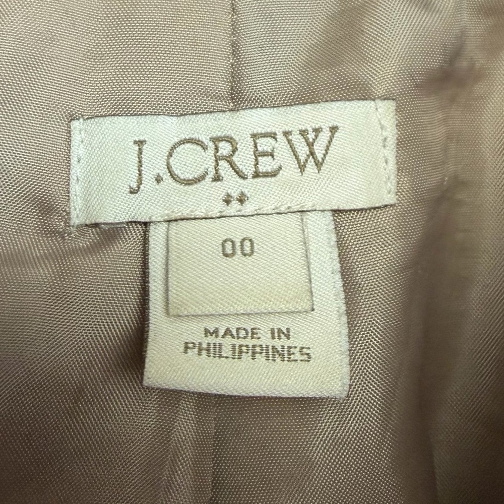 J. Crew City Coat Sz 00 Women Funnel Neck Camel Zip Front Wool Blend Timeless - Picture 3 of 16